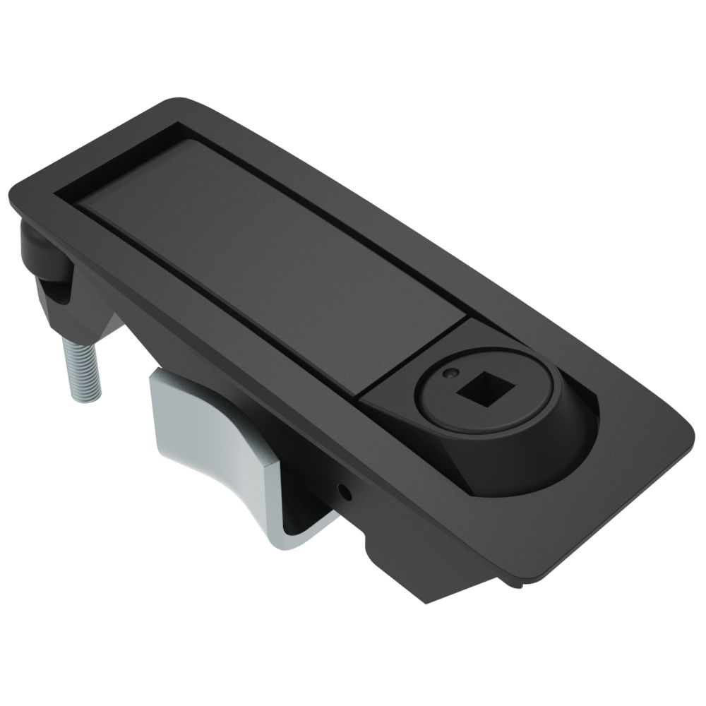 Southco Compression Latch, Lever Latch, Tool Locking, Raiway Standard, 1-5mm Panel, 1-24mm Grip, Not Sealed, Zinc Alloy, Powder Coat, Black