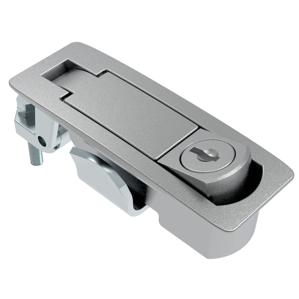 Southco Compression Latch, Lever Latch, Key Locking, 1-8mm Panel, 1-24mm Grip, Sealed, Zinc Alloy, Chrome Plated, Textured