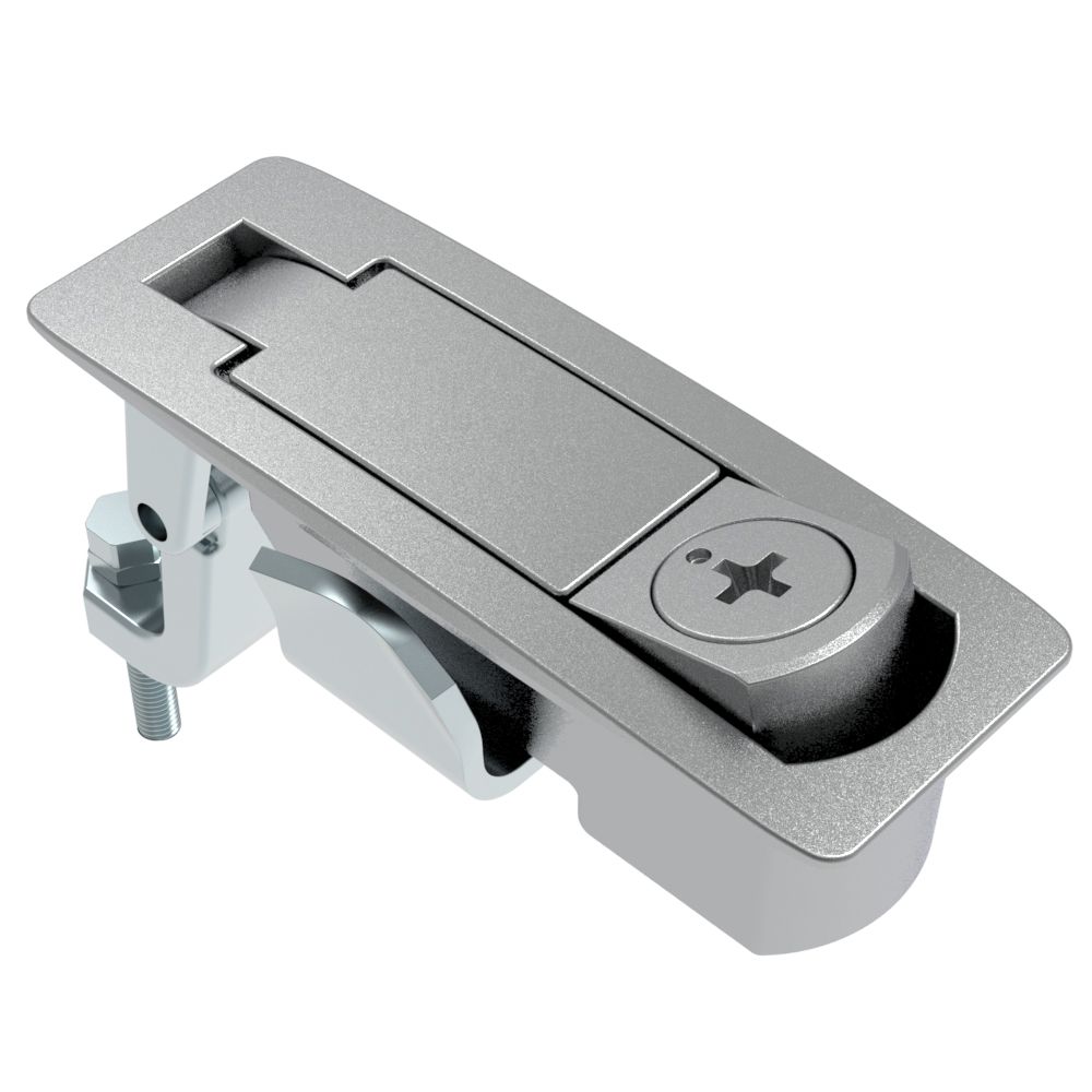 Southco Compression Latch, Lever Latch, Tool Locking, Phillips Recess, 1-8mm Panel, 23-46mm Grip, Sealed, Zinc Alloy, Chrome Plated, Textured