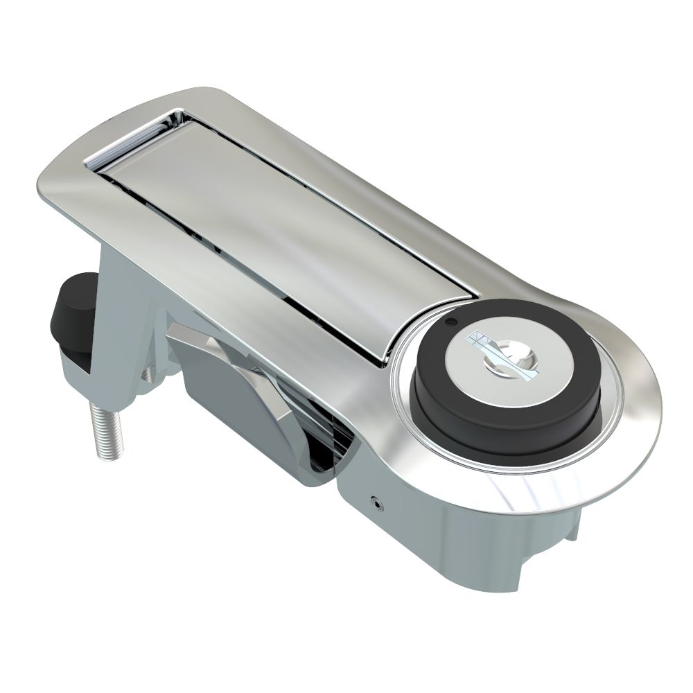 Southco Compression Latch, Lever Latch, Key Locking, 1-5mm Panel, 18-40mm Grip, Not Sealed, Zinc Alloy, Chrome Plated, Bright