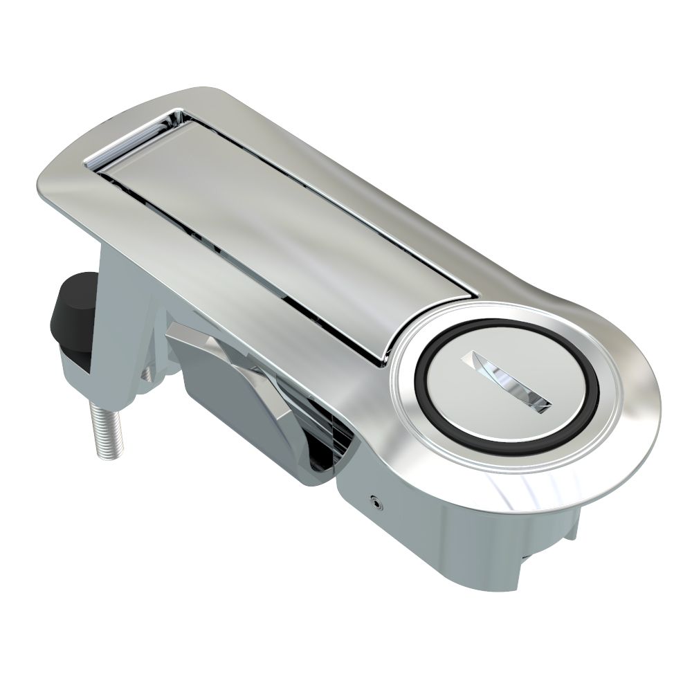 Southco Compression Latch, Lever Latch, Auto Relock, Slotted Recess, 1-5mm Panel, 18-40mm Grip, Not Sealed, Zinc Alloy, Chrome Plated, Bright