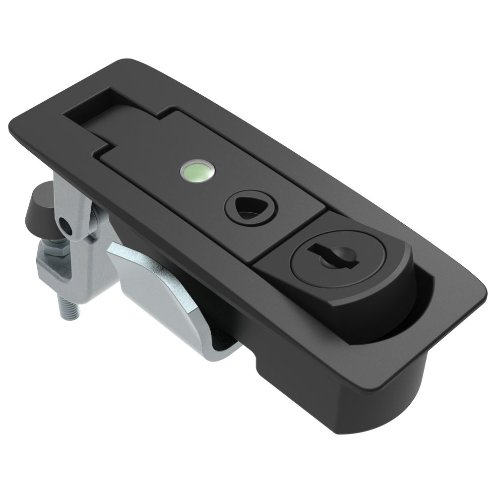 Southco Compression Latch, Lever Latch, Key Locking, 1-8mm Panel, 17-39mm Grip, Sealed, Zinc Alloy, Powder Coat, Black