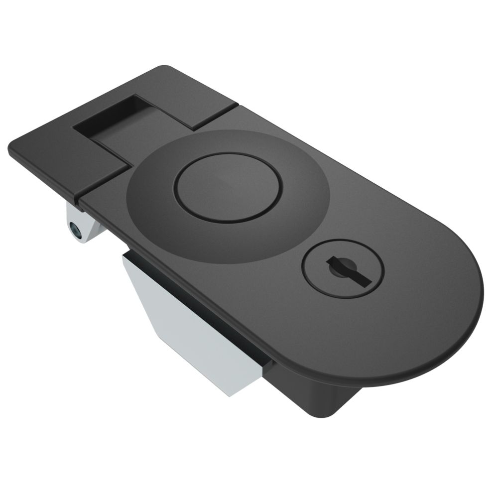 Southco Compression Latch, Sealed Lever Latch, Key Locking, Locking without dust shutter, 1-11mm Panel, 45-57mm Grip, Zinc Alloy, Powder Coat, Black