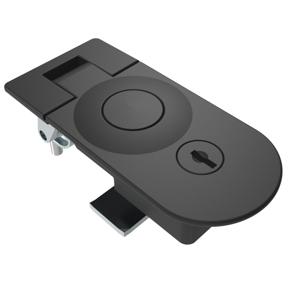 Southco Compression Latch, Sealed Lever Latch, Key Locking, Locking without dust shutter, 21-31mm Panel, 14-29mm Grip, Zinc Alloy, Powder Coat, Black
