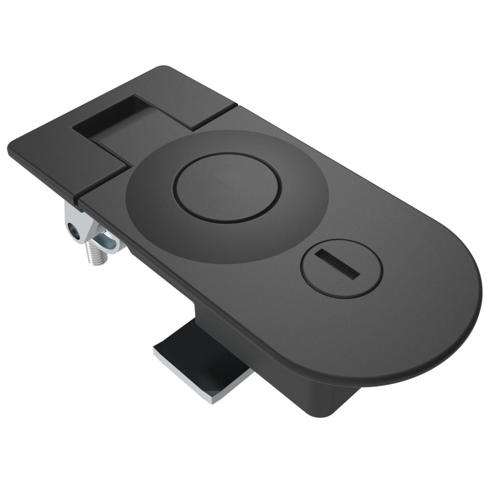 Southco Compression Latch, Sealed Lever Latch, Key Locking, Locking with dust shutter, 21-31mm Panel, 45-57mm Grip, Zinc Alloy, Powder Coat, Black