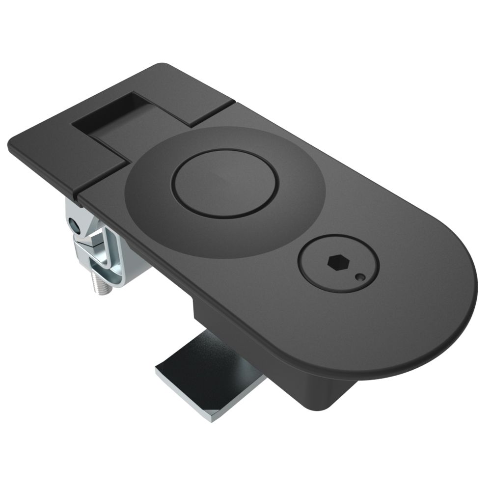 Southco Compression Latch, Sealed Lever Latch, Tool Locking, 4 mm Hex Recess, 31-41mm Panel, 45-57mm Grip, Zinc Alloy, Powder Coat, Black