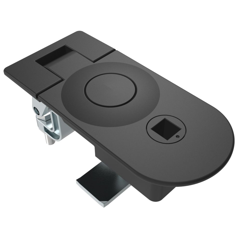 Southco Compression Latch, Sealed Lever Latch, Tool Locking, Railway standard, 31-41mm Panel, 29-45mm Grip, Zinc Alloy, Powder Coat, Black