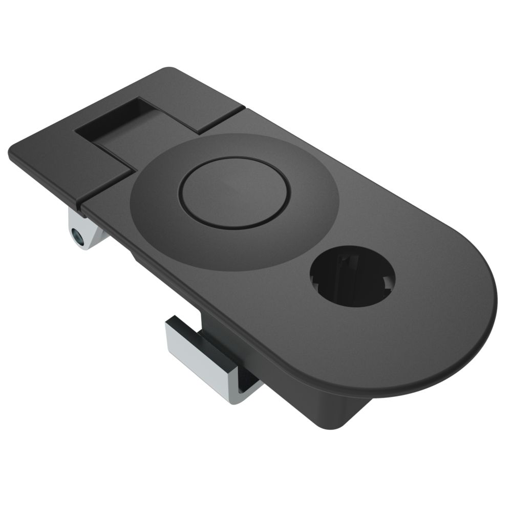 Southco Compression Latch, Sealed Lever Latch, Key Choice, Locking without lock core, 11-21mm Panel, 14-29mm Grip, Zinc Alloy, Powder Coat, Black