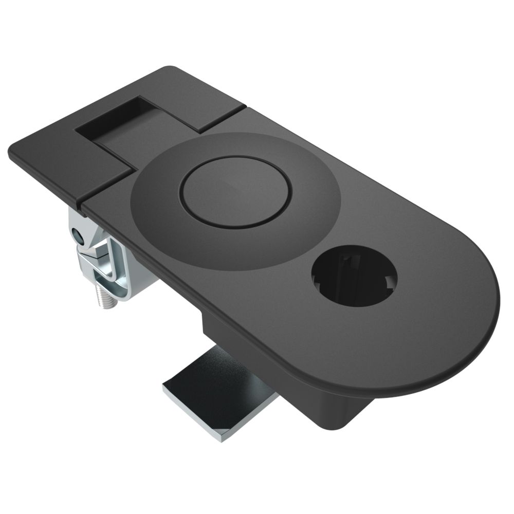 Southco Compression Latch, Sealed Lever Latch, Key Choice, Locking without lock core, 31-41mm Panel, 45-57mm Grip, Zinc Alloy, Powder Coat, Black