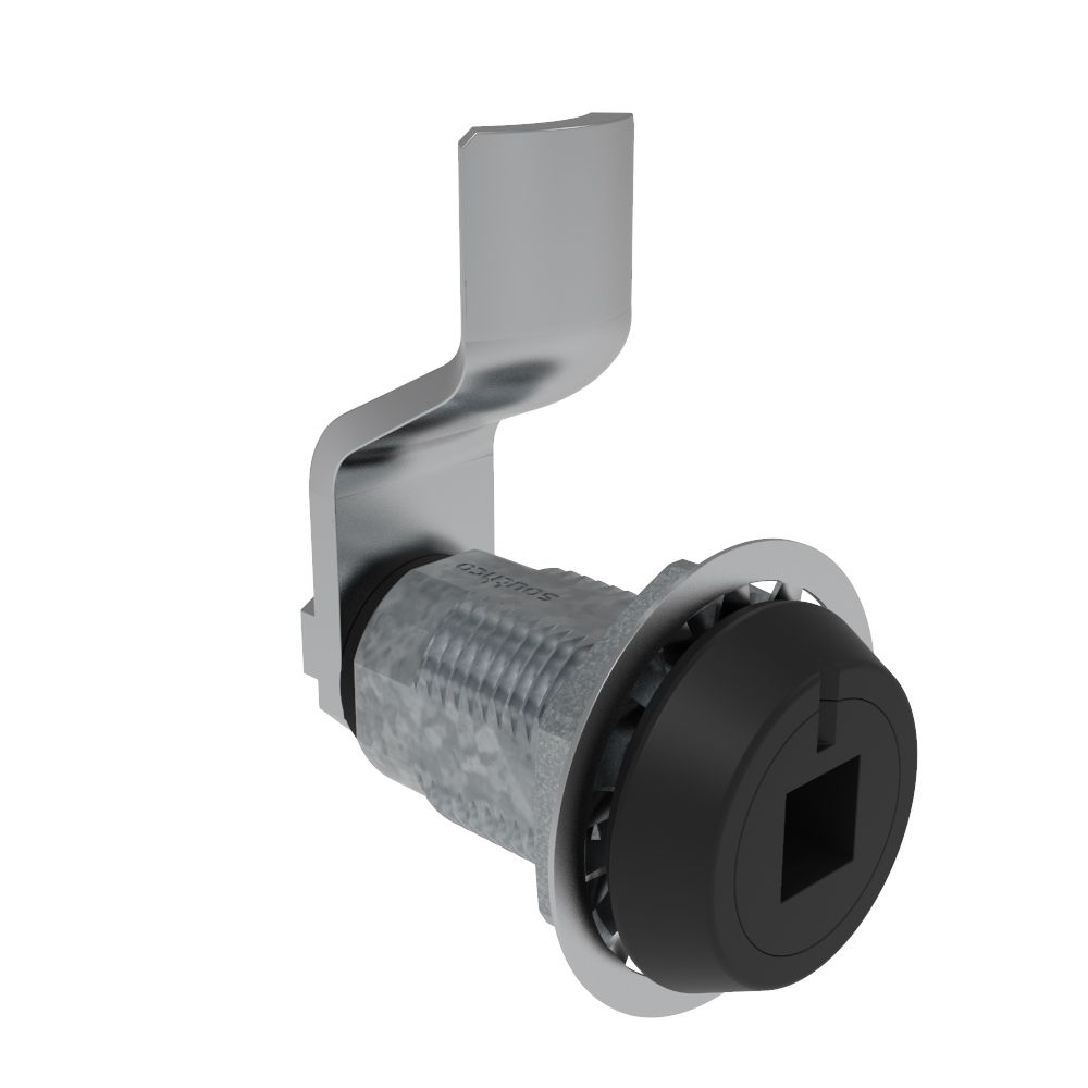 Southco Vise Action® Compression Latch, Large Size, 8 mm Square Recess, Zinc Alloy, Powder Coat, Black, 15 mm (0.59 in) Grip