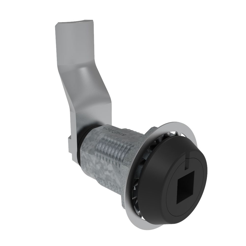 Southco Vise Action® Compression Latch, Large Size, 8 mm Square Recess, Zinc Alloy, Powder Coat, Black, 39 mm (1.54 in) Grip
