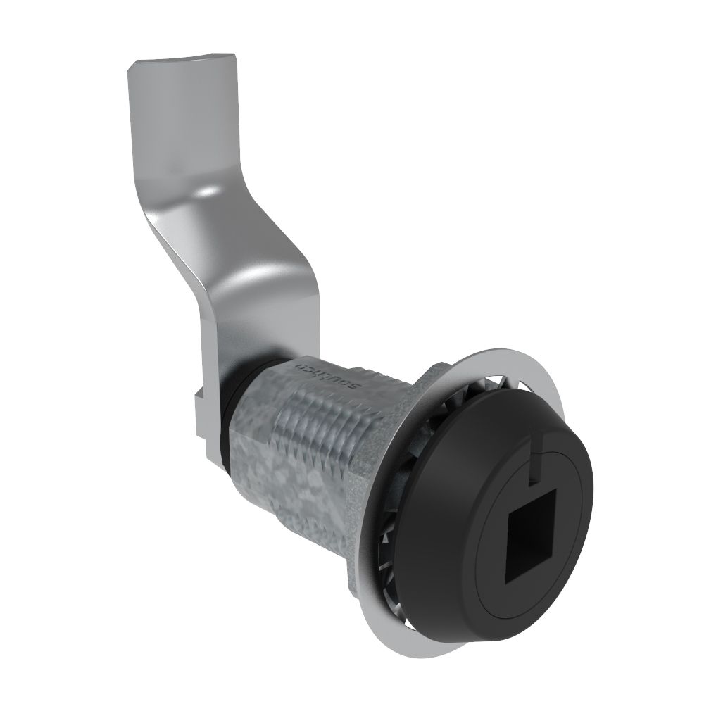 Southco Vise Action® Compression Latch, Large Size, 8 mm Square Recess, Zinc Alloy, Powder Coat, Black, 43 mm (1.69 in) Grip