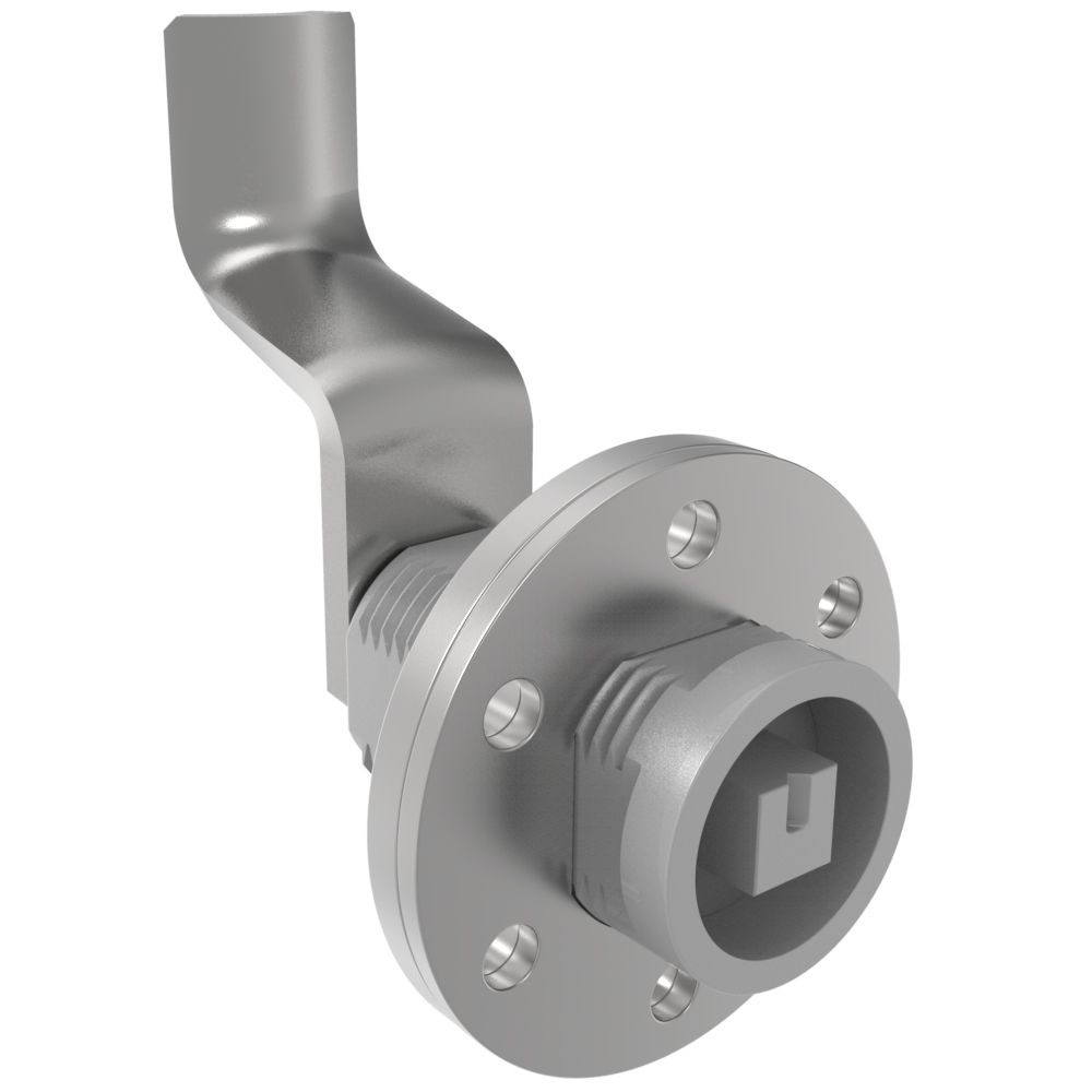 Southco VISE ACTION® Compression Latch, Large Size, 7 mm Square, Zinc Alloy, Powder Coated, Silver, 53 mm (2.09 in) Grip