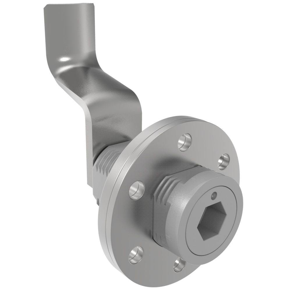 Southco VISE ACTION® Compression Latch, Large Size, 8 mm Hex Recess, Zinc Alloy, Powder Coated, Silver, 51 mm (2.01 in) Grip