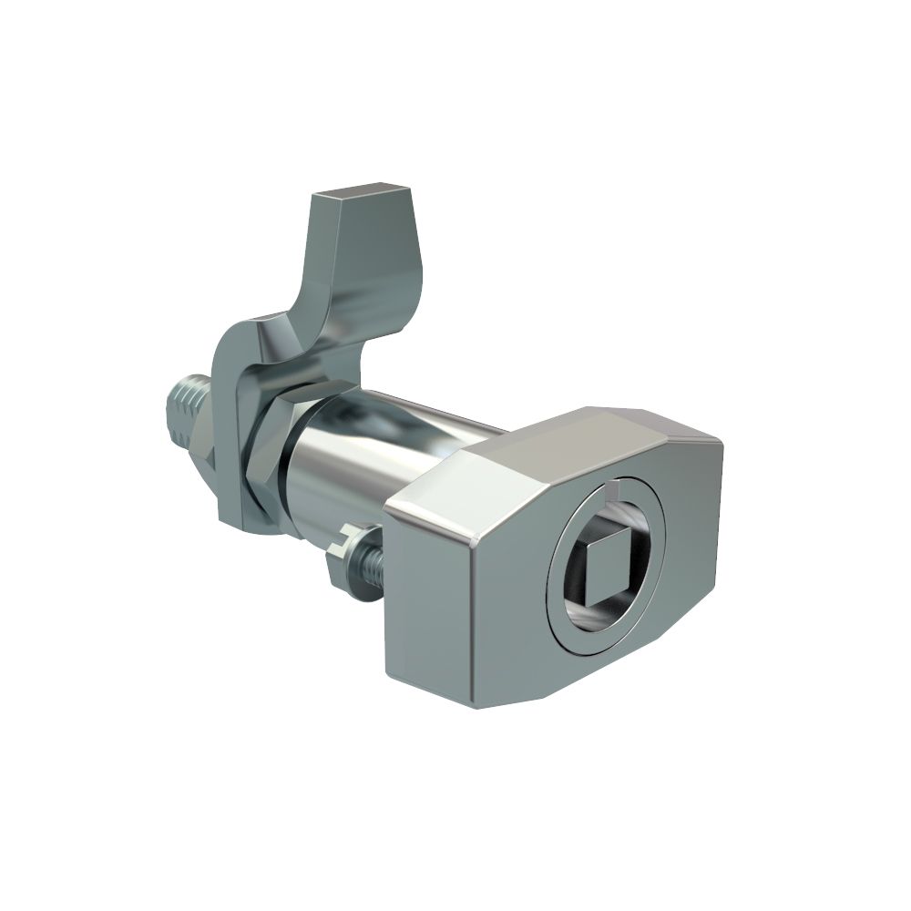 Southco VISE ACTION® Compression Latch, Large Size, 7 mm Square, Zinc Alloy, Chrome Plated, Bright