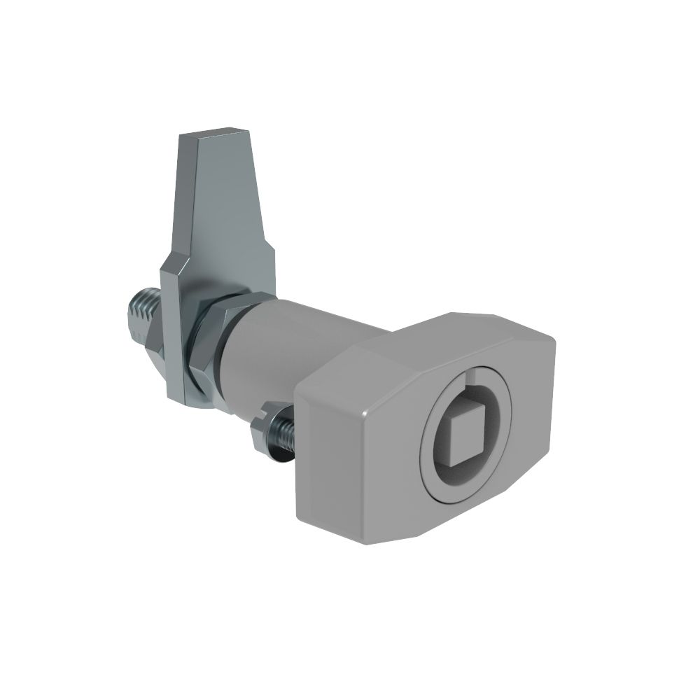 Southco VISE ACTION® Compression Latch, Large Size, 7 mm Square, Zinc Alloy, Powder Coated, Silver