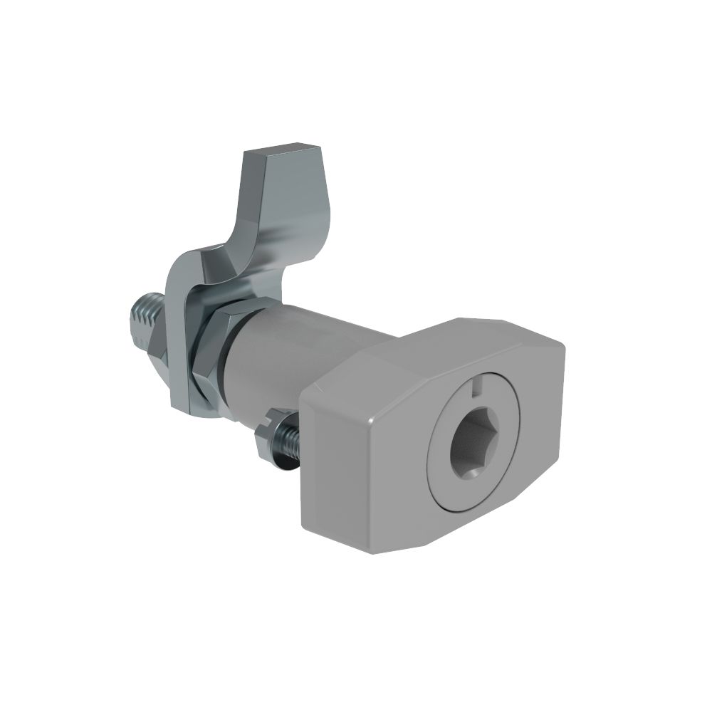 Southco VISE ACTION® Compression Latch, Large Size, 8 mm Hex Recess, Zinc Alloy, Powder Coated, Silver