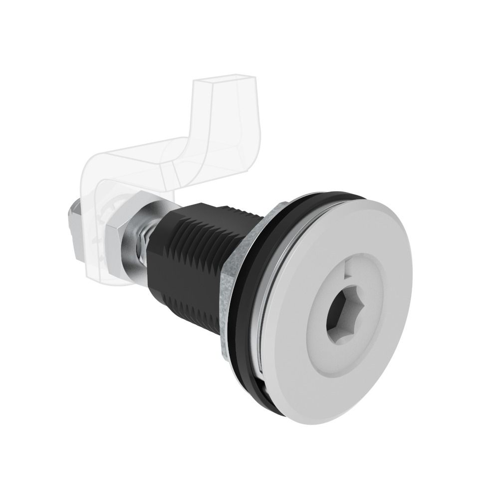 Southco Vise Action® Compression Latch, Large Size, 8 mm Hex Recess, Zinc Alloy, Powder Coat, Silver