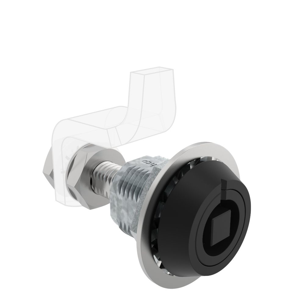 Southco VISE ACTION® Compression Latch, Large Size, 7 mm Square, Zinc Alloy, Powder Coated, Black
