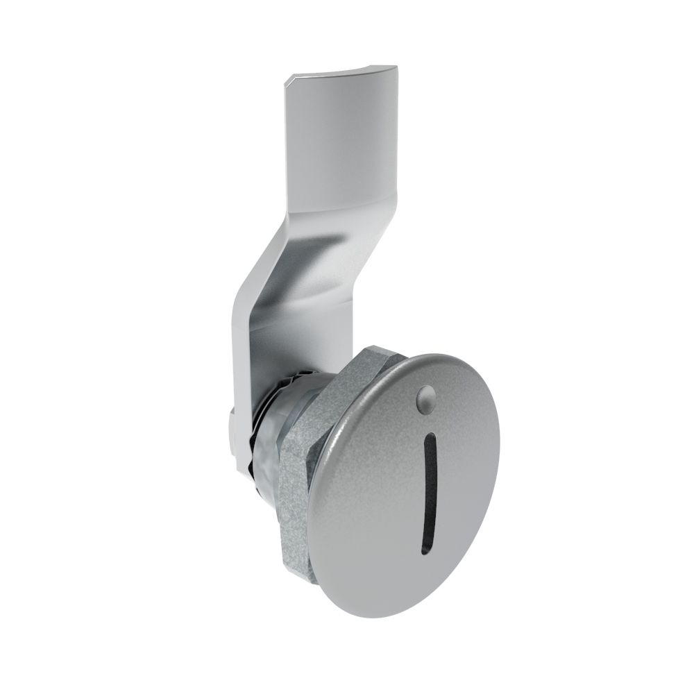Southco Quarter-Turn Cam Latch, Slotted Recess, 6mm (.24 in) Grip, Not Sealed, Zinc Alloy, Chrome Plated, Bright