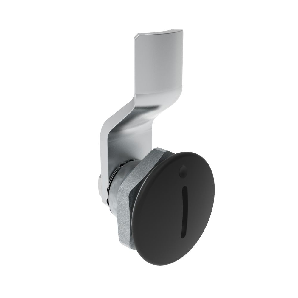 Southco Quarter-Turn Cam Latch, Slotted Recess, 2mm (.08 in) Grip, Sealed, Zinc Alloy, Powder Coat, Black