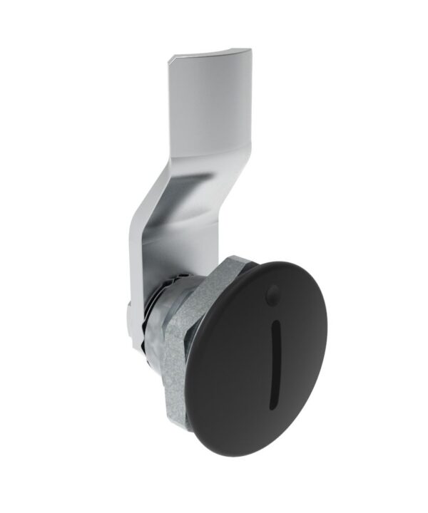 Southco Quarter-Turn Cam Latch, Slotted Recess, 6mm (.24 in) Grip, Not Sealed, Zinc Alloy, Powder Coat, Black