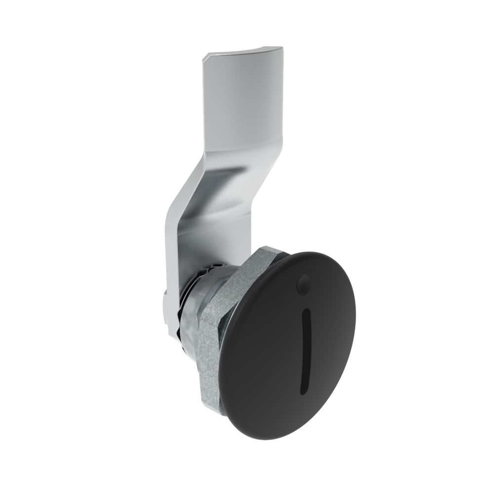Southco Quarter-Turn Cam Latch, Slotted Recess, 6mm (.24 in) Grip, Not Sealed, Zinc Alloy, Powder Coat, Black