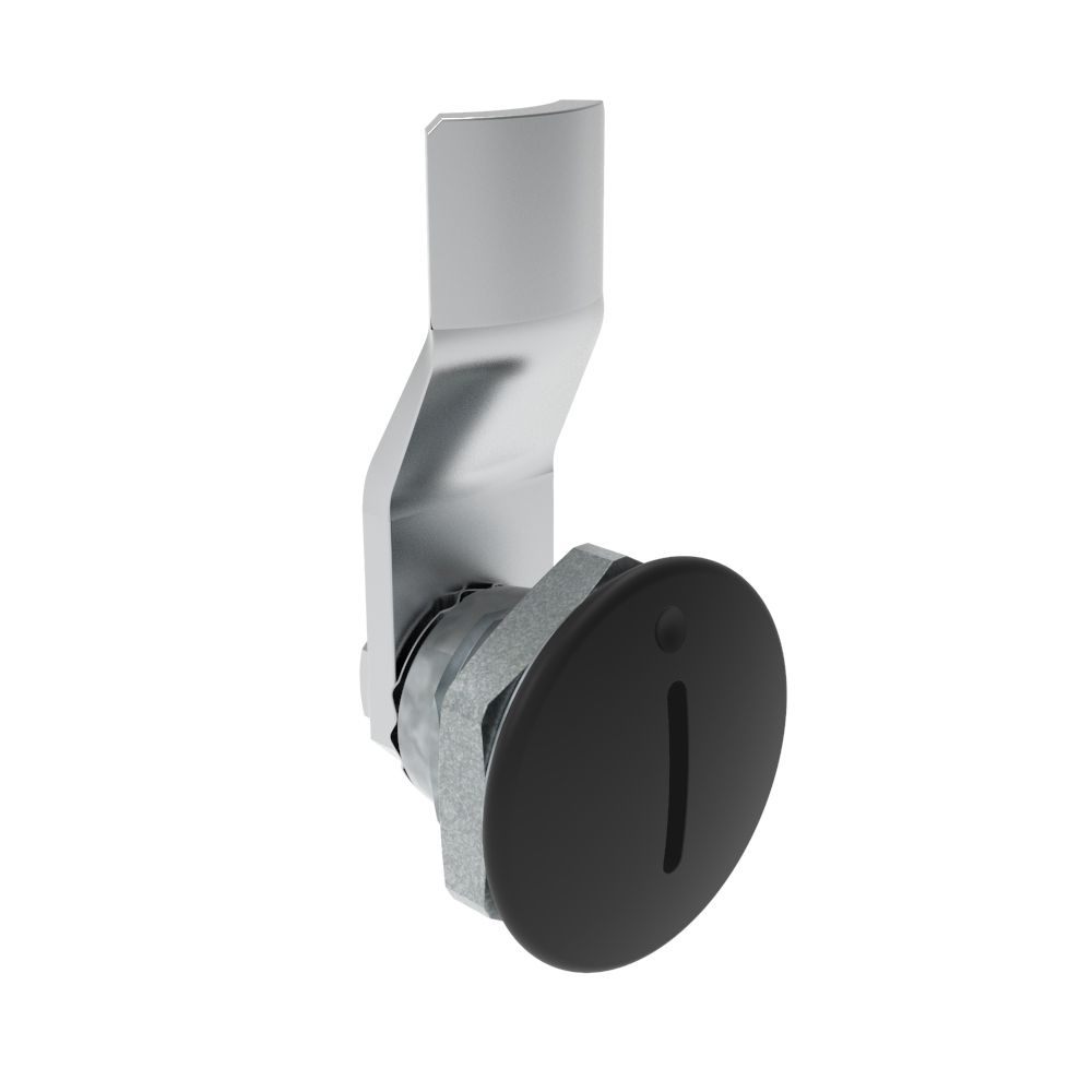 Southco Quarter-Turn Cam Latch, Slotted Recess, 8mm (.31 in) Grip, Not Sealed, Zinc Alloy, Powder Coat, Black