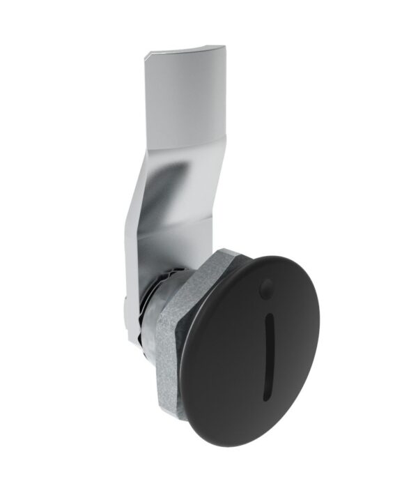 Southco Quarter-Turn Cam Latch, Slotted Recess, 10mm (.39 in) Grip, Sealed, Zinc Alloy, Powder Coat, Black
