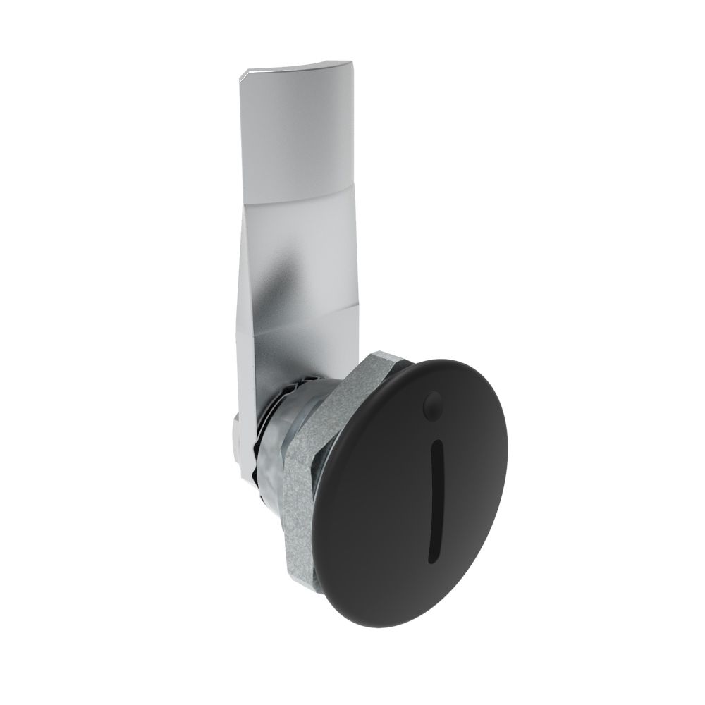 Southco Quarter-Turn Cam Latch, Slotted Recess, 14mm (.55 in) Grip, Not Sealed, Zinc Alloy, Powder Coat, Black