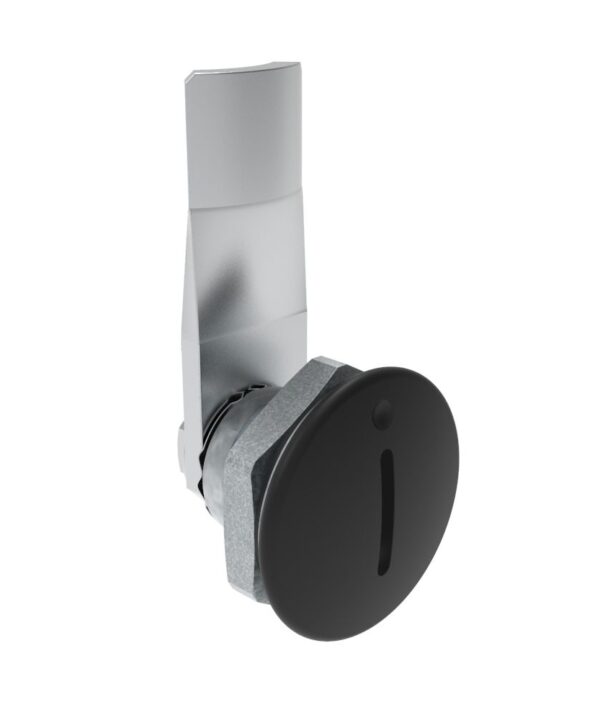Southco Quarter-Turn Cam Latch, Slotted Recess, 14mm (.55 in) Grip, Sealed, Zinc Alloy, Powder Coat, Black