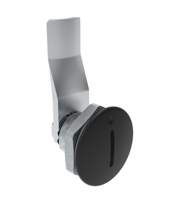 Southco Quarter-Turn Cam Latch, Slotted Recess, 18mm (.71 in) Grip, Sealed, Zinc Alloy, Powder Coat, Black