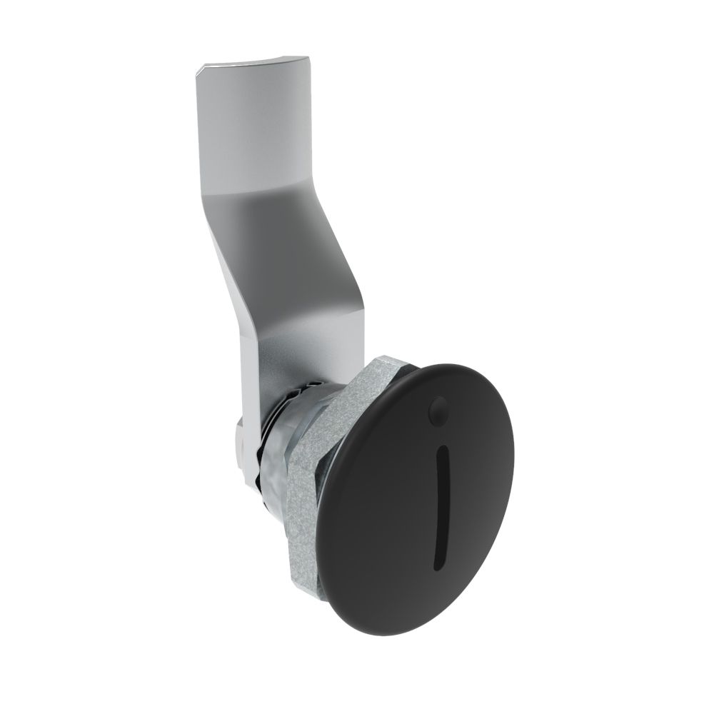 Southco Quarter-Turn Cam Latch, Slotted Recess, 22mm (.87 in) Grip, Not Sealed, Zinc Alloy, Powder Coat, Black