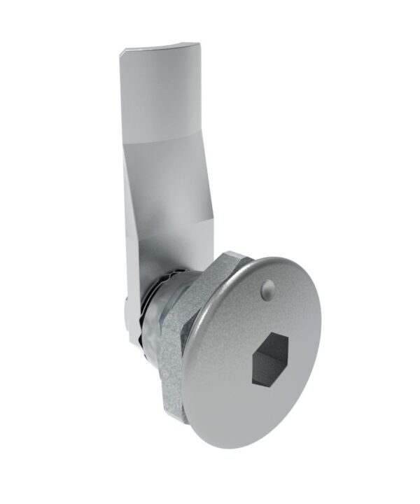 Southco Quarter-Turn Cam Latch, 8 mm Hex Recess, 16mm (.63 in) Grip, Not Sealed, Zinc Alloy, Chrome Plated, Bright