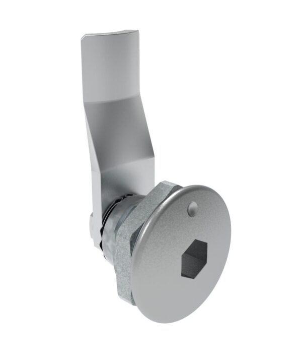 Southco Quarter-Turn Cam Latch, 8 mm Hex Recess, 18mm (.71 in) Grip, Not Sealed, Zinc Alloy, Chrome Plated, Bright