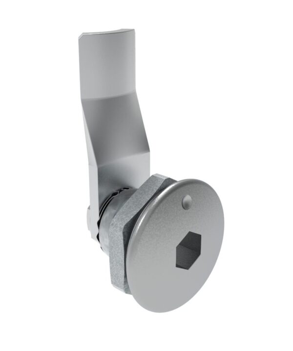 Southco Quarter-Turn Cam Latch, 8 mm Hex Recess, 18mm (.71 in) Grip, Sealed, Zinc Alloy, Chrome Plated, Bright