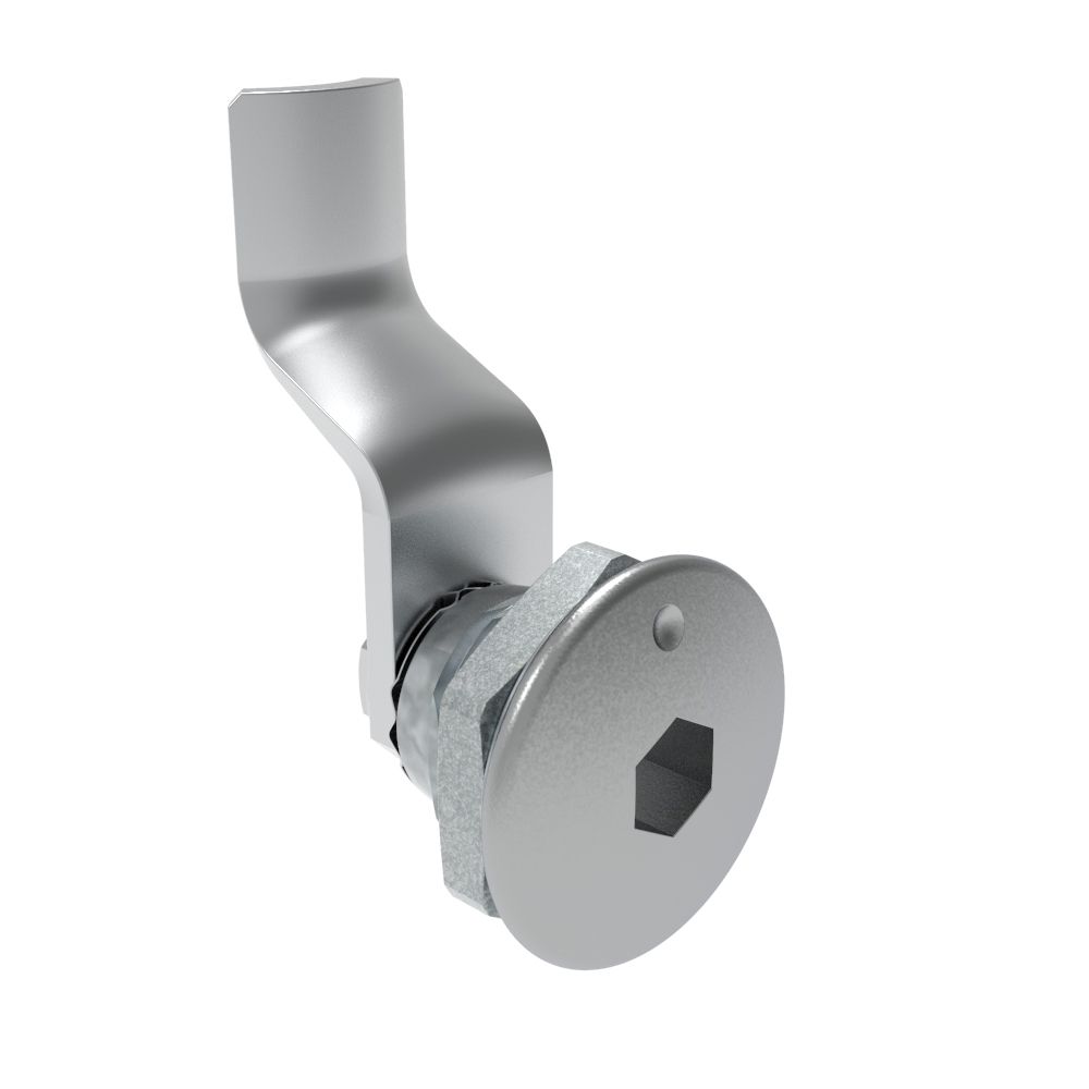 Southco Quarter-Turn Cam Latch, 8 mm Hex Recess, 30mm (1.18 in) Grip, Not Sealed, Zinc Alloy, Chrome Plated, Bright