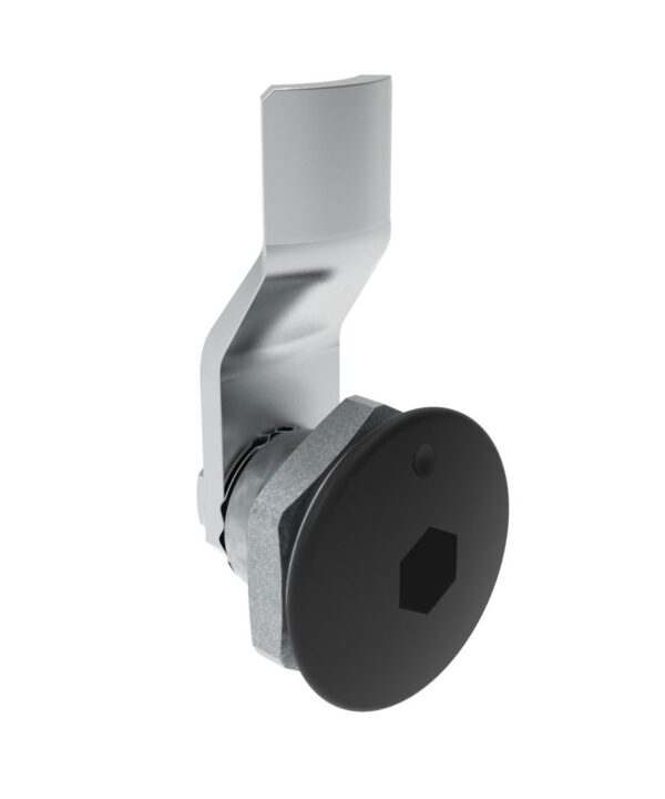 Southco Quarter-Turn Cam Latch, 8 mm Hex Recess, 6mm (.24 in) Grip, Sealed, Zinc Alloy, Powder Coat, Black