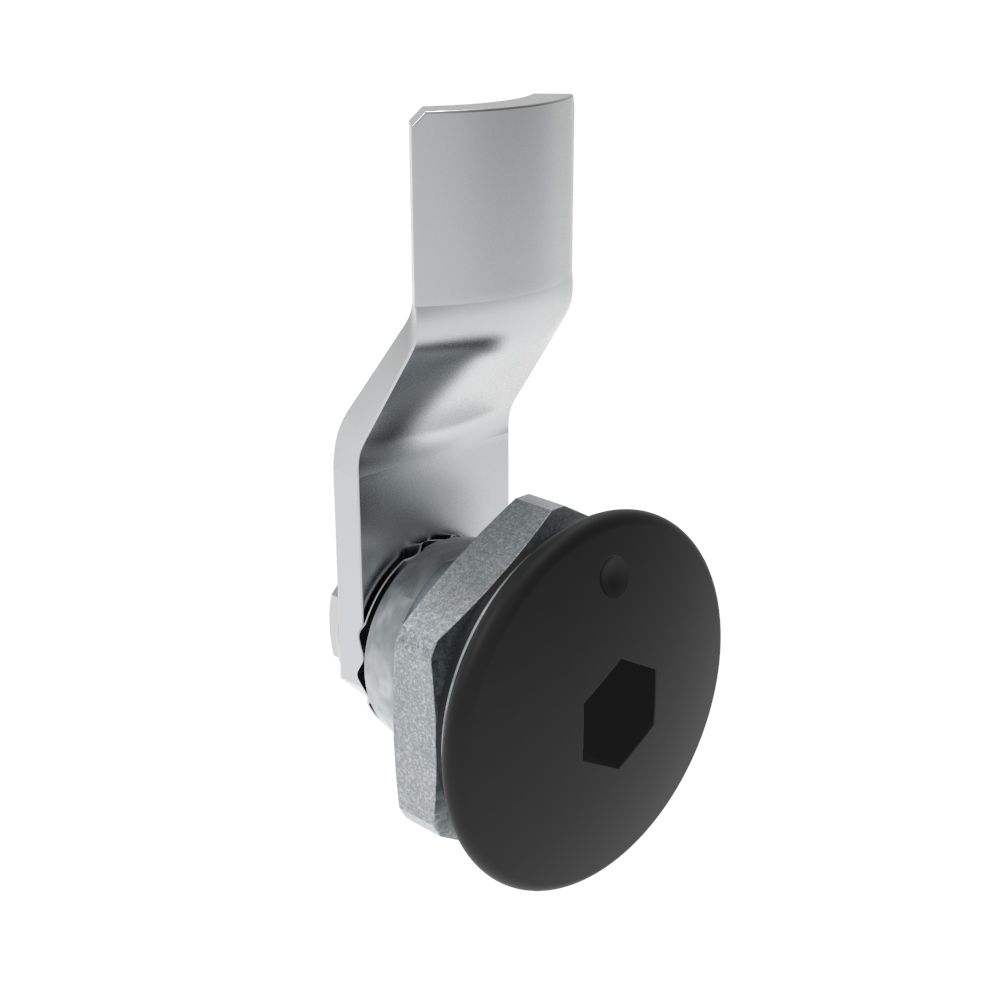 Southco Quarter-Turn Cam Latch, 8 mm Hex Recess, 6mm (.24 in) Grip, Sealed, Zinc Alloy, Powder Coat, Black