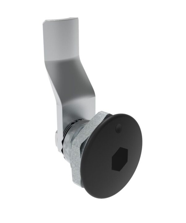 Southco Quarter-Turn Cam Latch, 8 mm Hex Recess, 22mm (.87 in) Grip, Not Sealed, Zinc Alloy, Powder Coat, Black