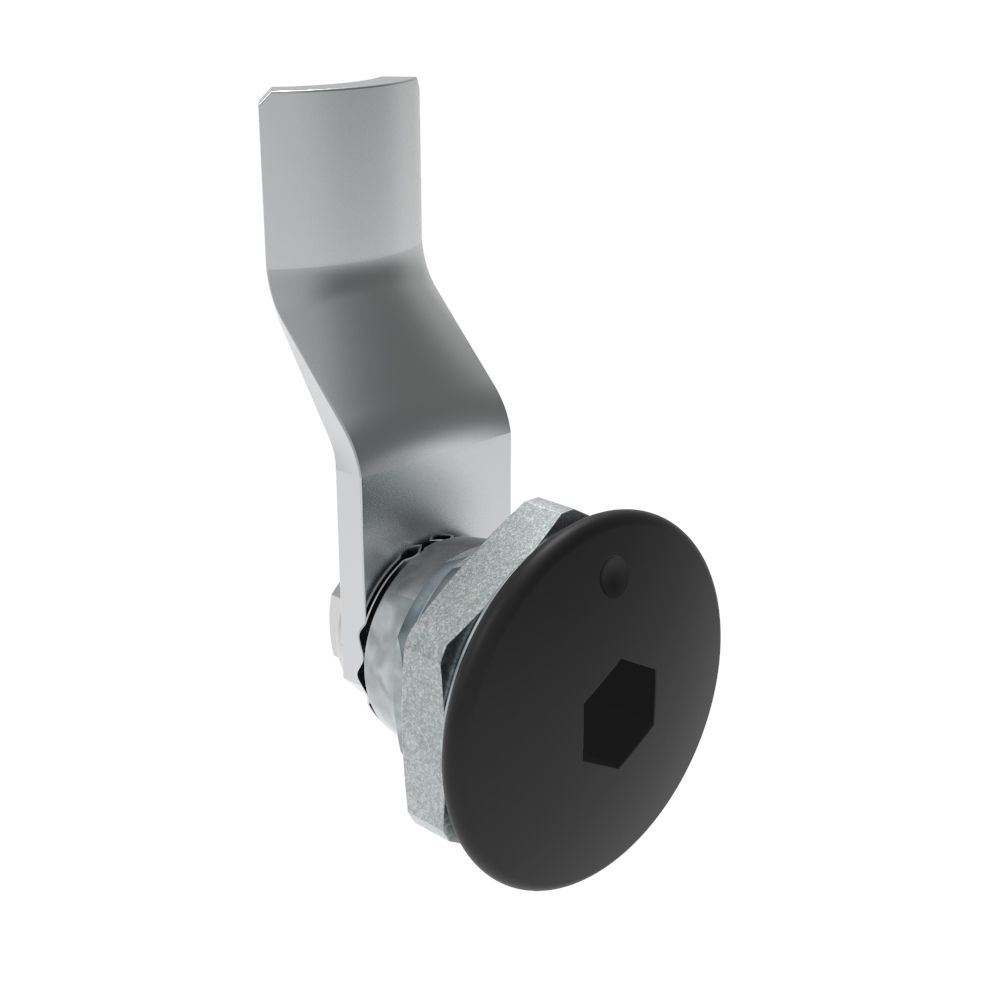 Southco Quarter-Turn Cam Latch, 8 mm Hex Recess, 24mm (.94 in) Grip, Not Sealed, Zinc Alloy, Powder Coat, Black