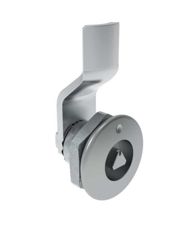 Southco Quarter-Turn Cam Latch, 7 mm Triangle Recess, 2mm (.08 in) Grip, Sealed, Zinc Alloy, Chrome Plated, Bright