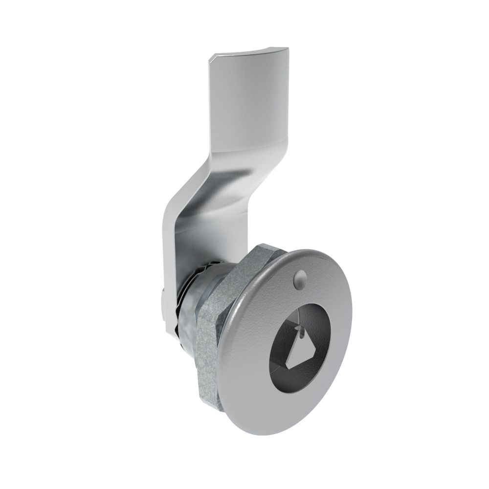 Southco Quarter-Turn Cam Latch, 7 mm Triangle Recess, 4mm (.16 in) Grip, Not Sealed, Zinc Alloy, Chrome Plated, Bright