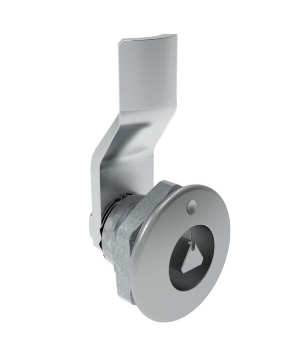 Southco Quarter-Turn Cam Latch, 7 mm Triangle Recess, 6mm (.24 in) Grip, Not Sealed, Zinc Alloy, Chrome Plated, Bright