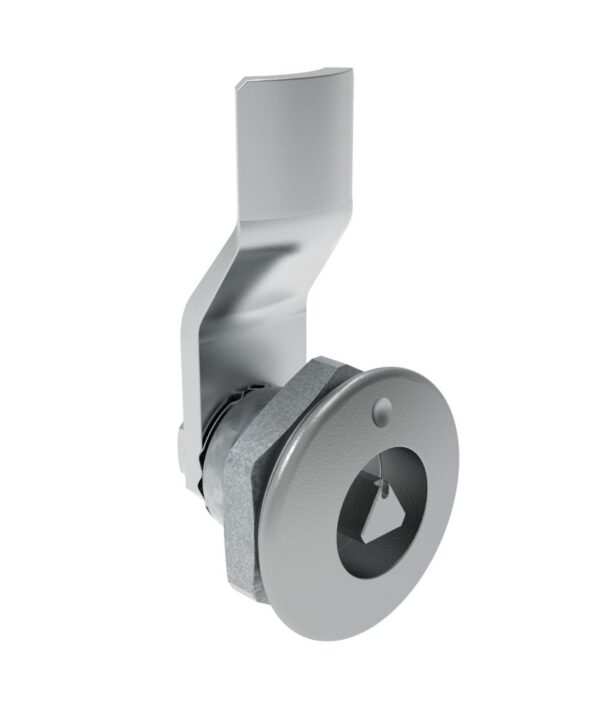 Southco Quarter-Turn Cam Latch, 7 mm Triangle Recess, 6mm (.24 in) Grip, Sealed, Zinc Alloy, Chrome Plated, Bright