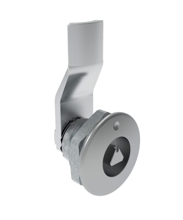 Southco Quarter-Turn Cam Latch, 7 mm Triangle Recess, 8mm (.31 in) Grip, Not Sealed, Zinc Alloy, Chrome Plated, Bright