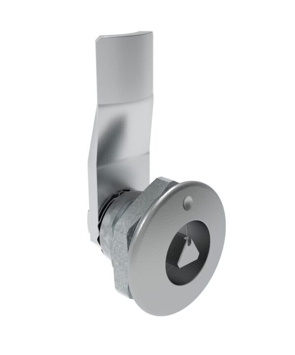 Southco Quarter-Turn Cam Latch, 7 mm Triangle Recess, 12mm (.47 in) Grip, Not Sealed, Zinc Alloy, Chrome Plated, Bright