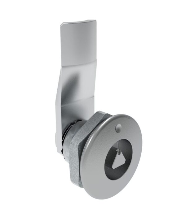 Southco Quarter-Turn Cam Latch, 7 mm Triangle Recess, 12mm (.47 in) Grip, Sealed, Zinc Alloy, Chrome Plated, Bright