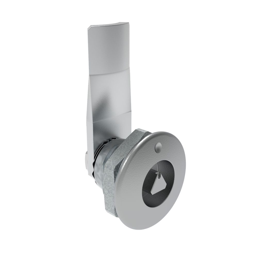 Southco Quarter-Turn Cam Latch, 7 mm Triangle Recess, 14mm (.55 in) Grip, Not Sealed, Zinc Alloy, Chrome Plated, Bright