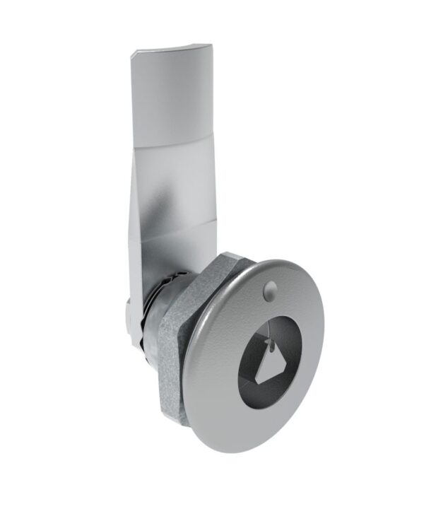 Southco Quarter-Turn Cam Latch, 7 mm Triangle Recess, 14mm (.55 in) Grip, Sealed, Zinc Alloy, Chrome Plated, Bright